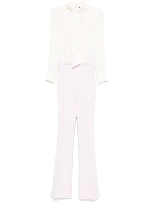 Elisabetta Franchi White Pink Chest Overall