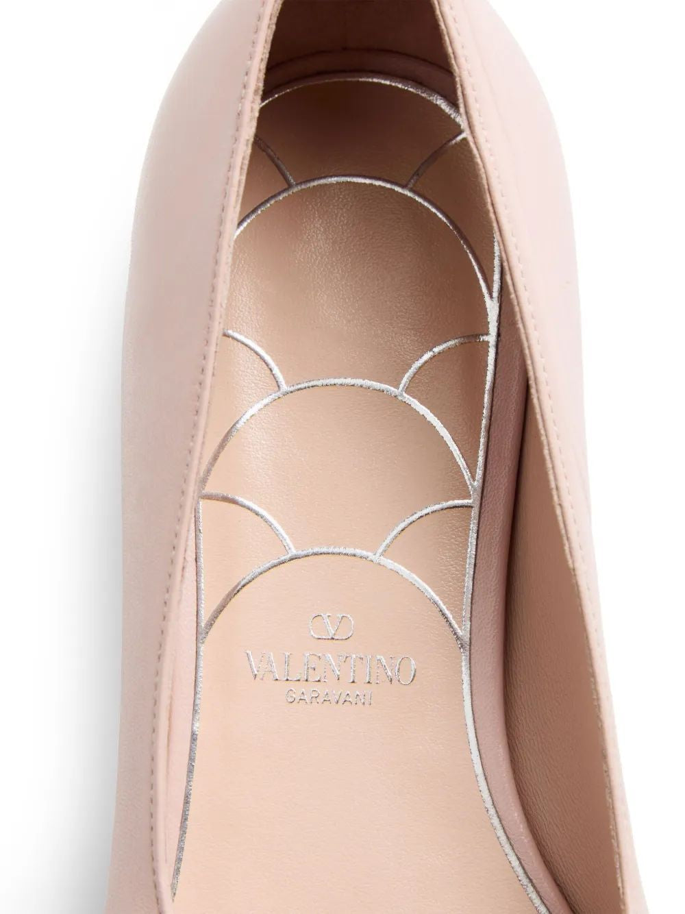 Valentino Garavani Nude Ballerina With Pink Crystal Detail