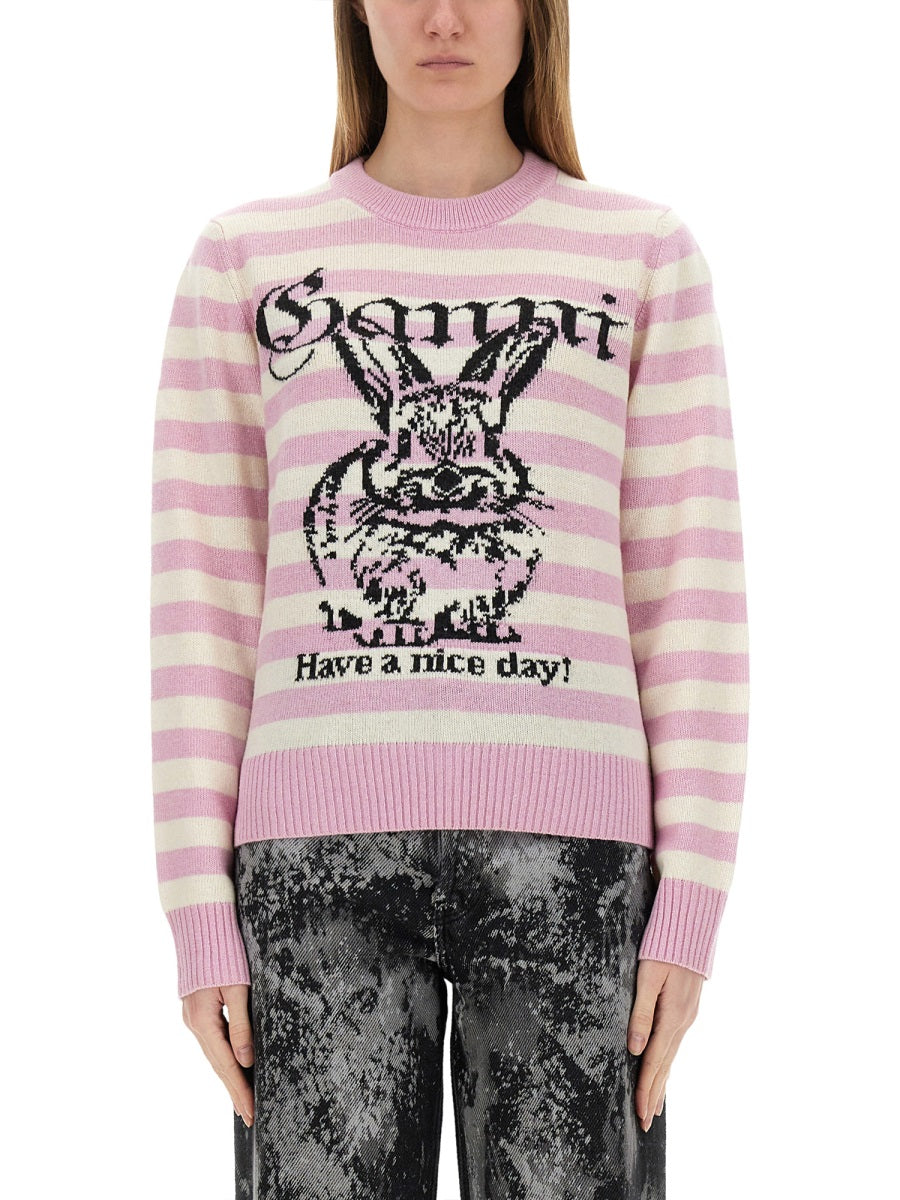 Ganni Cozy Wool Crewneck Sweater