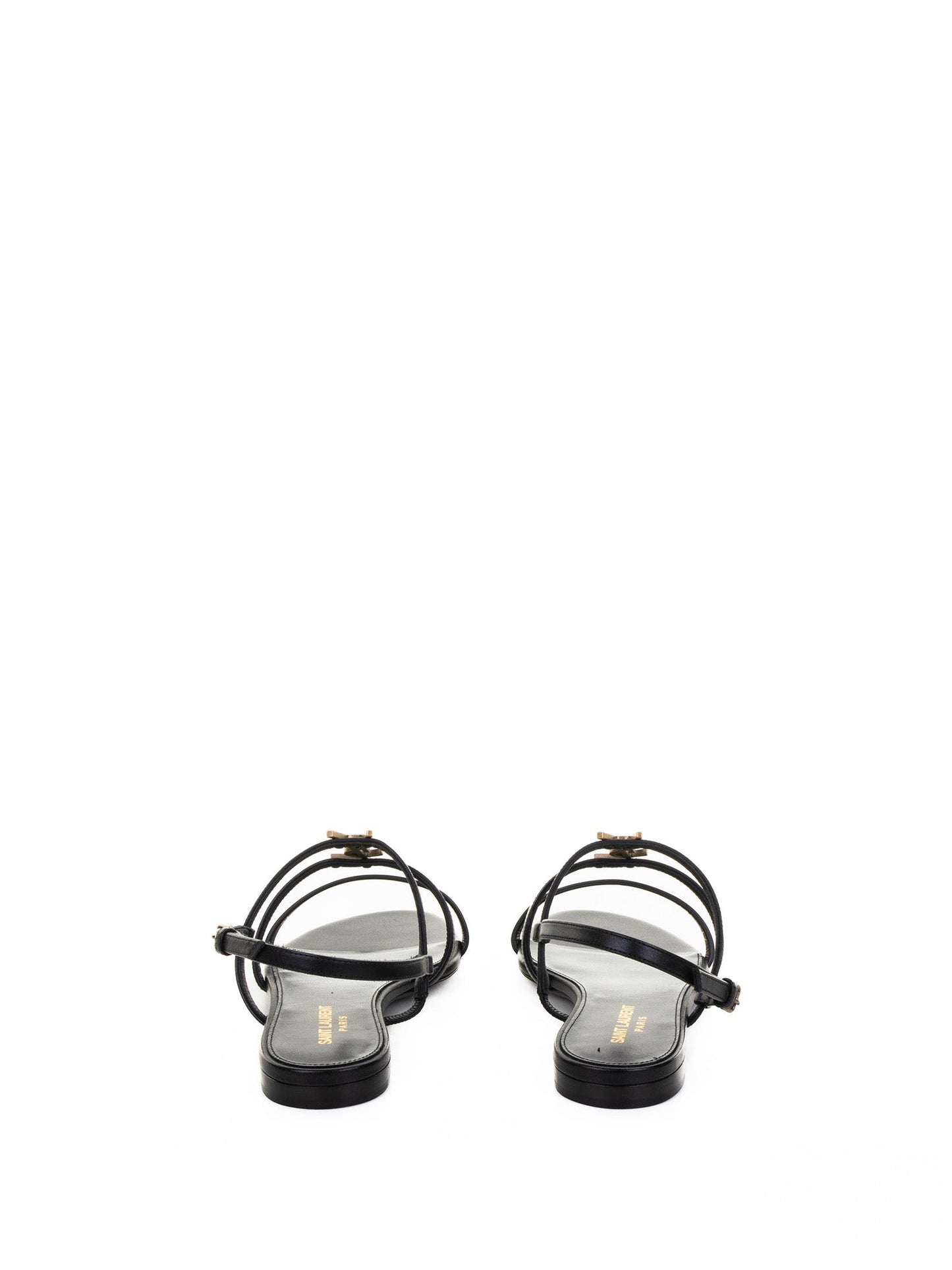 Saint Laurent Black Leather Sandals