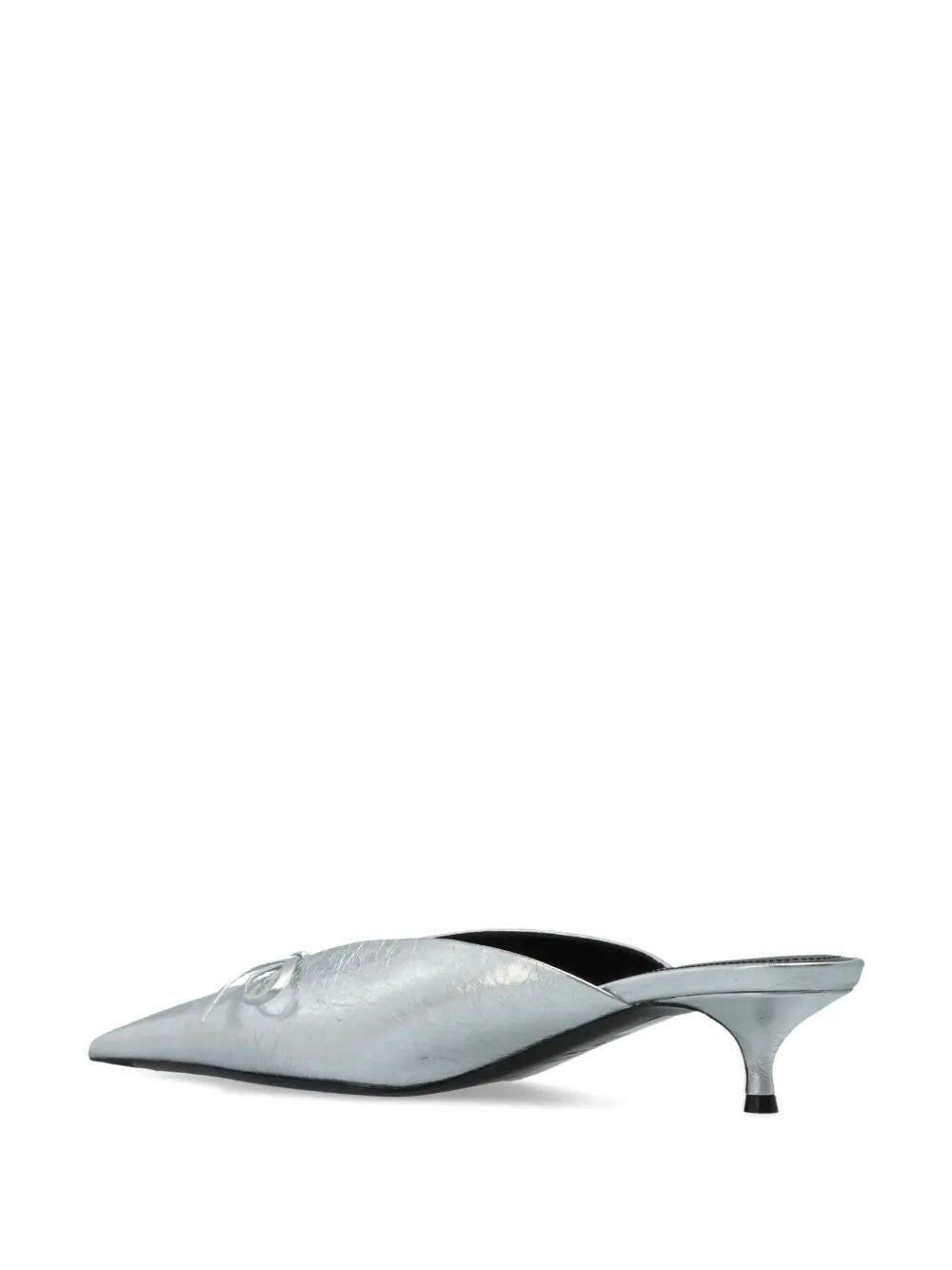 Balenciaga Silver Mule With 40Mm Heel