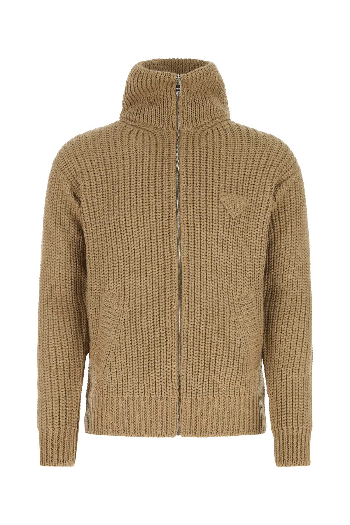 Prada Camel Alpaca Cardigan