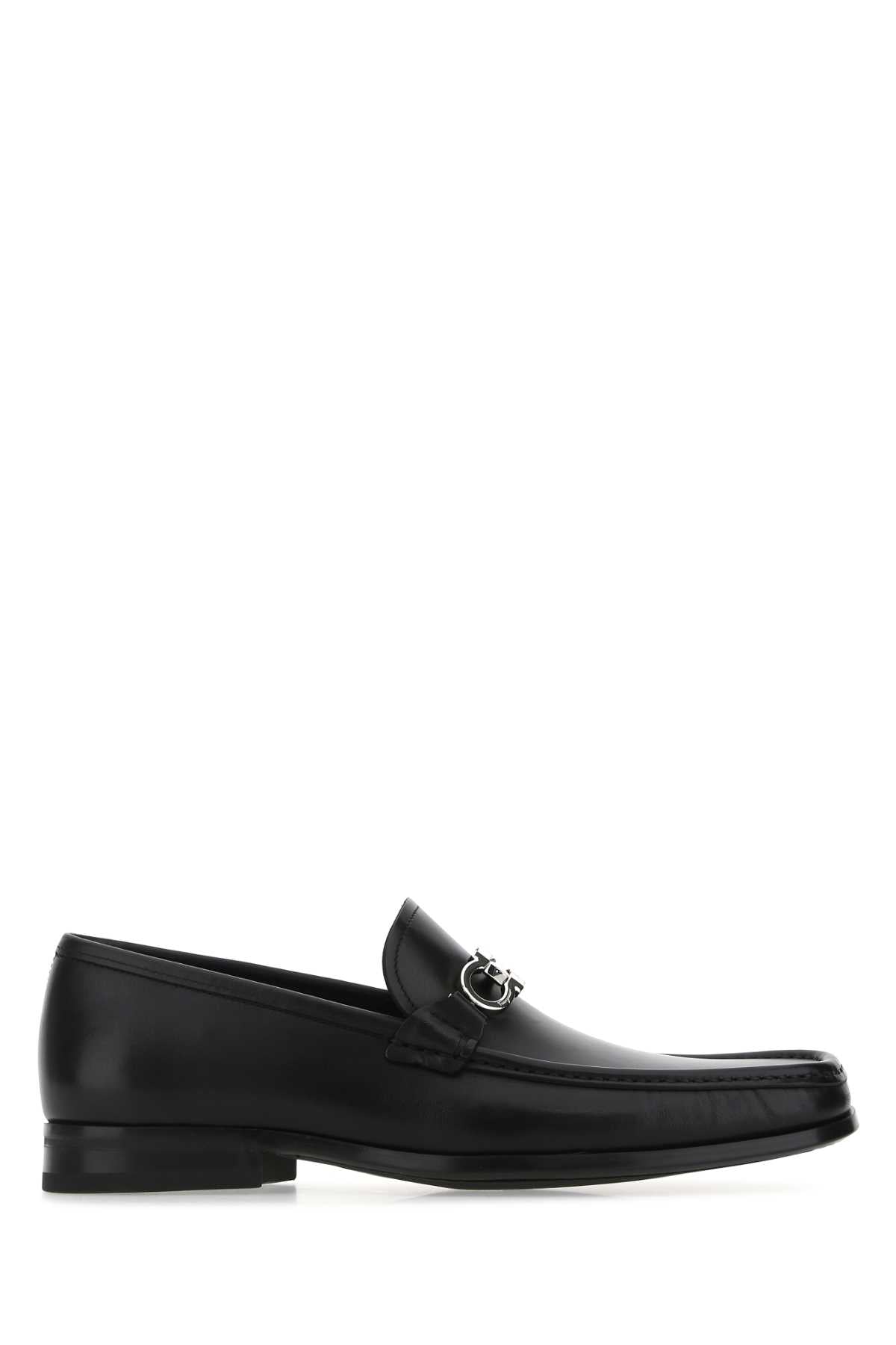 Ferragamo Black Leather Loafers