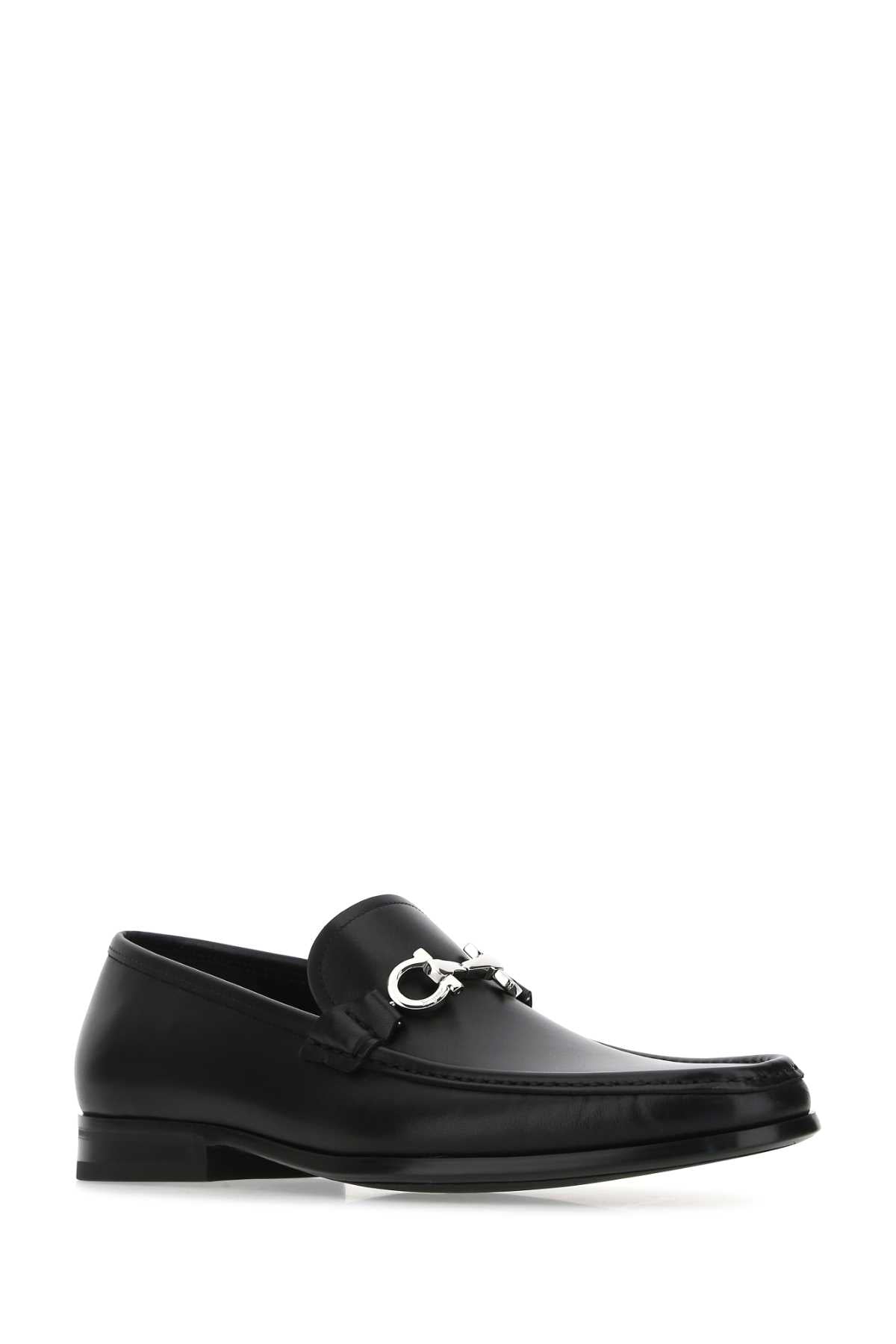 Ferragamo Black Leather Loafers