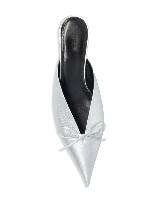 Balenciaga Silver Mule With 40Mm Heel