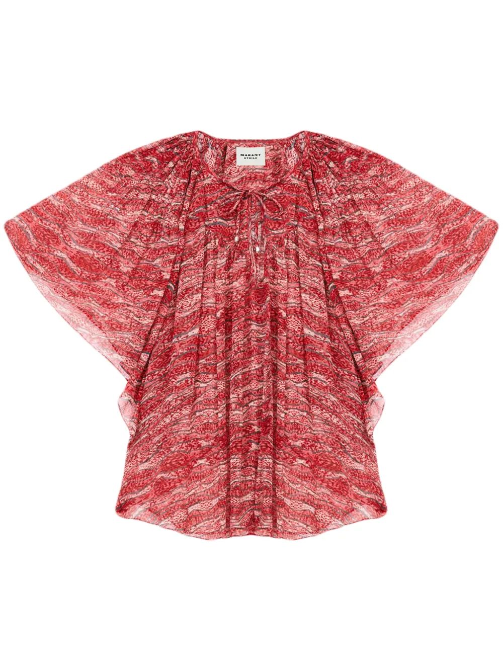 Isabel Marant Etoile Mc Neslya Fuchsia Print Top