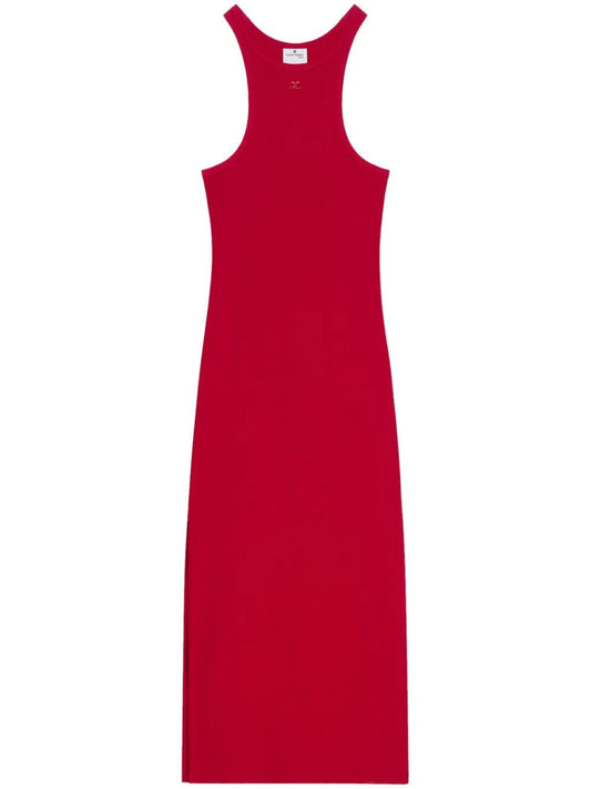 Courregès 90S Scuba Strap Dress Red Canale