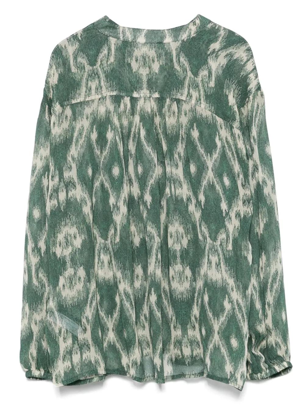 Ba&Sh Menaelle Khaki Beige Printed Blouse