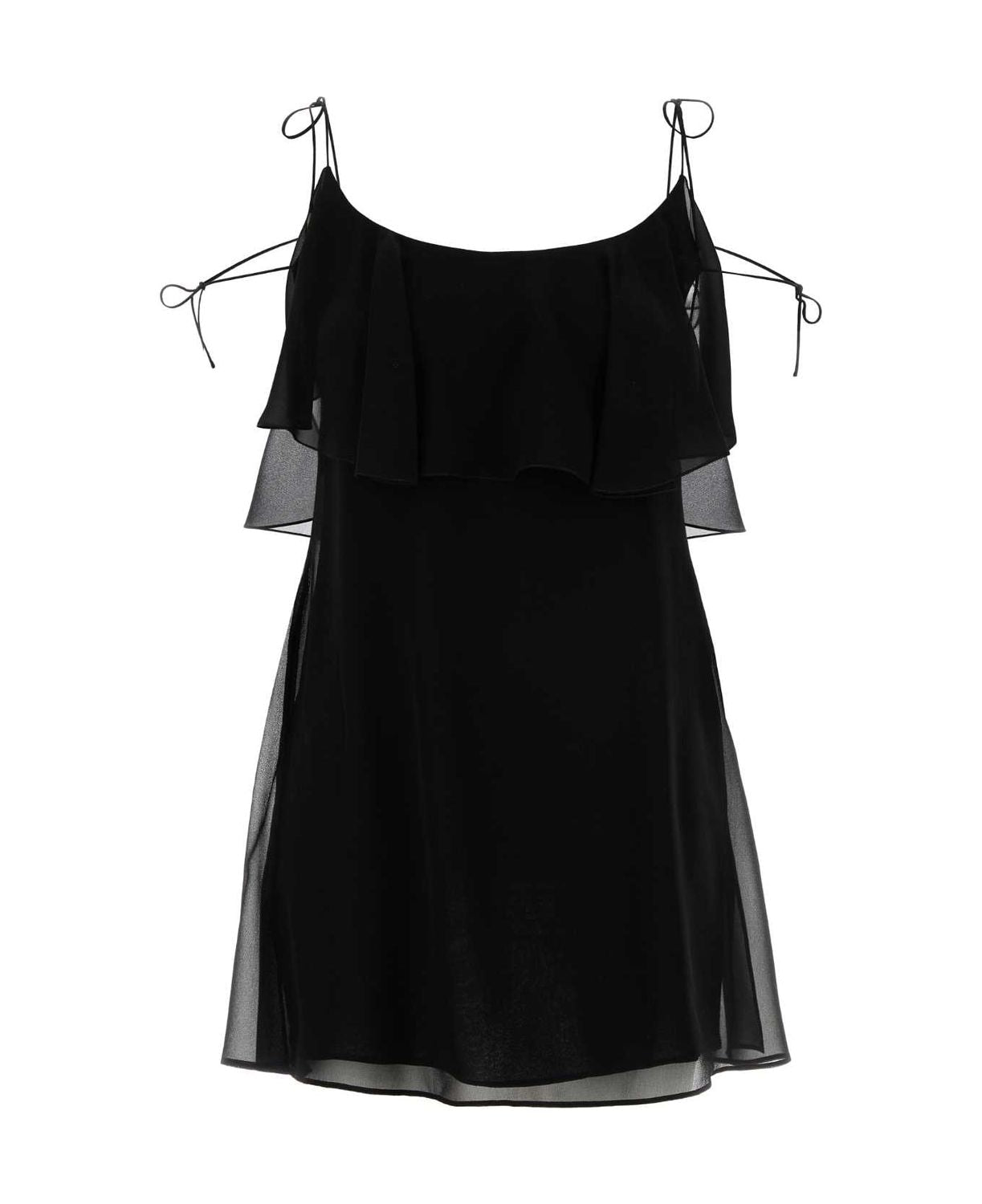 Saint Laurent Black Silk Clothing Dresses