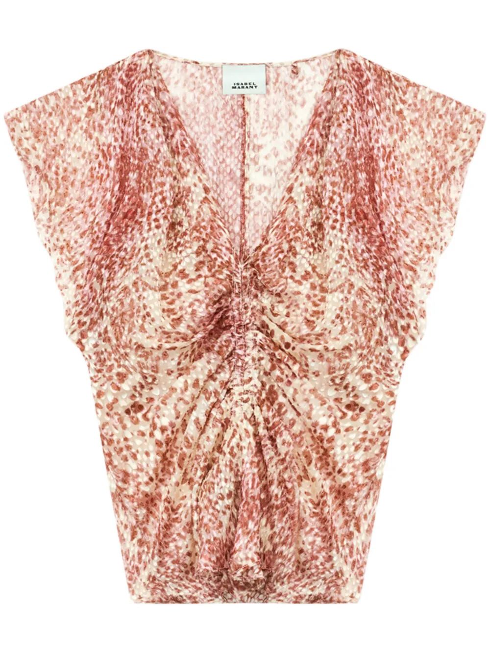 Isabel Marant Sm Top Lonea Beige Ocher Print