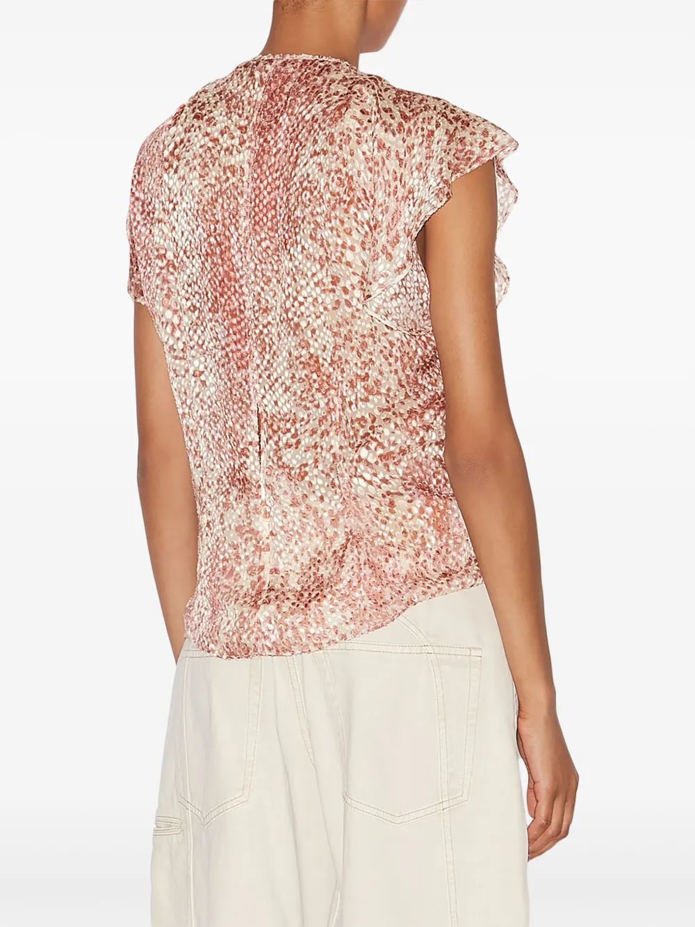 Isabel Marant Sm Top Lonea Beige Ocher Print