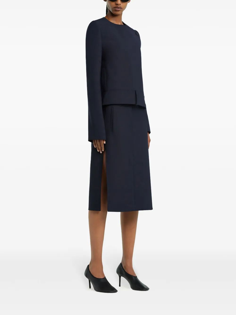 Courregès Navy Midi Skirt