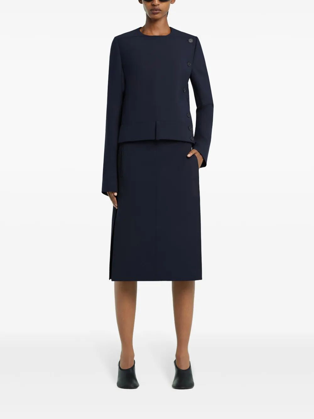 Courregès Navy Midi Skirt