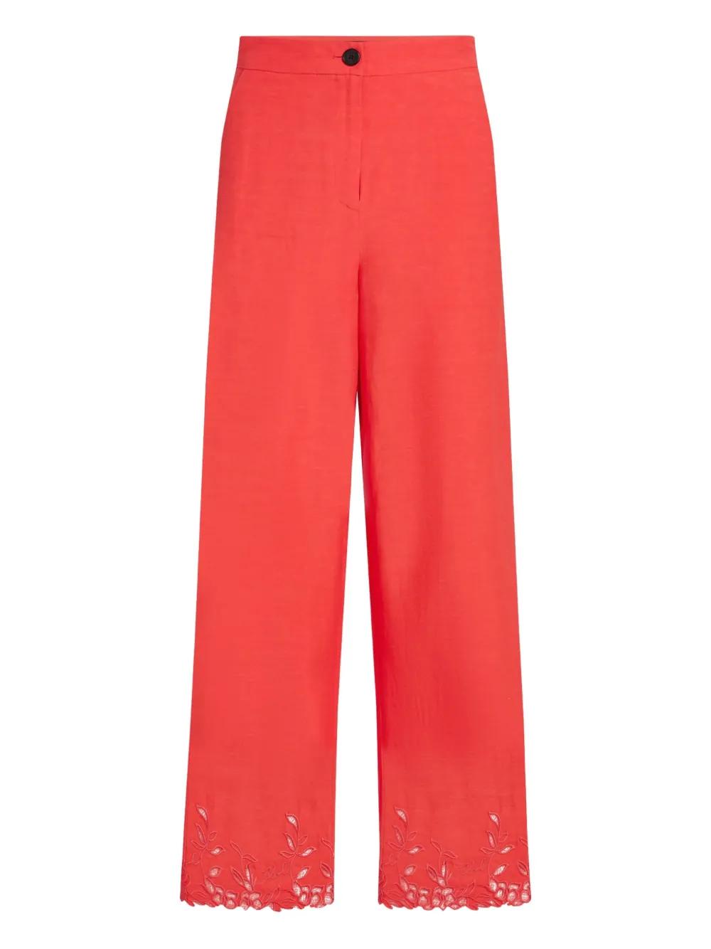 Karl Lagerfeld Red Culotte Pants With Bo Hems