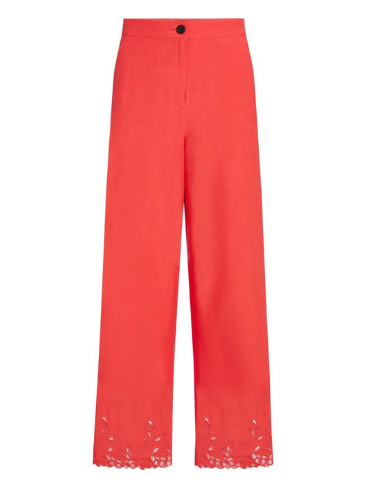 Karl Lagerfeld Red Culotte Pants With Bo Hems
