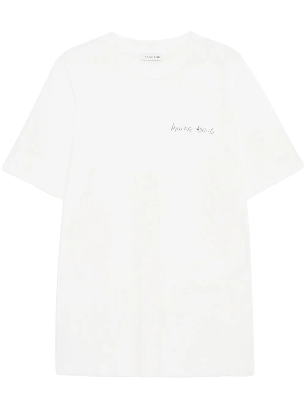 Anine Bing Natural Mc Walker T-Shirt Letters On The Back