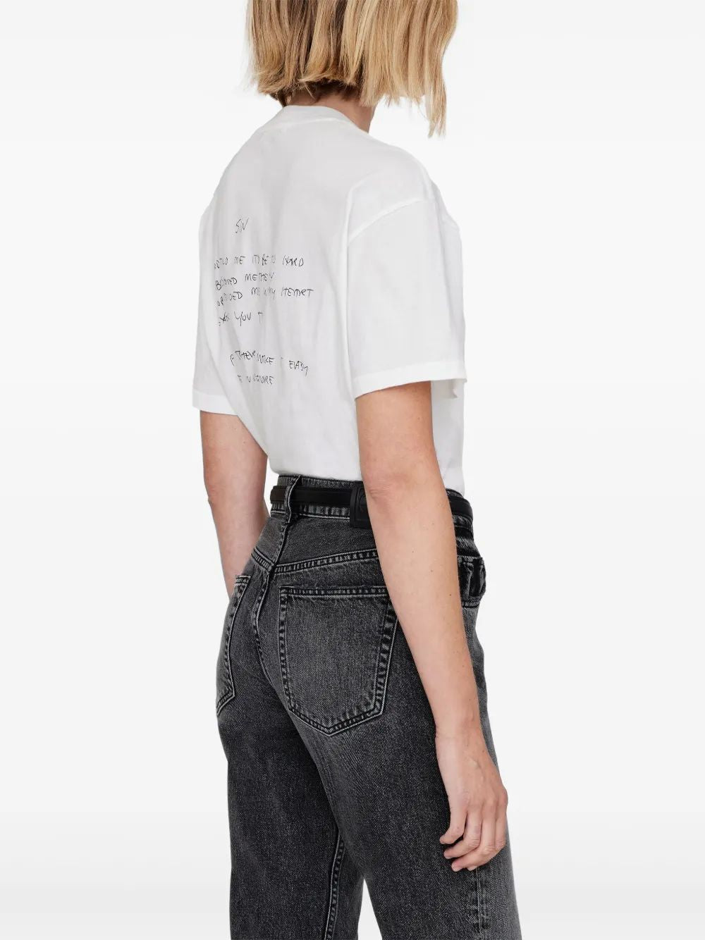 Anine Bing Natural Mc Walker T-Shirt Letters On The Back