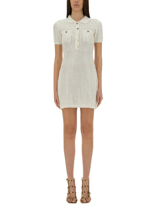 Self-Portrait Cotton Blend Knitted Dress