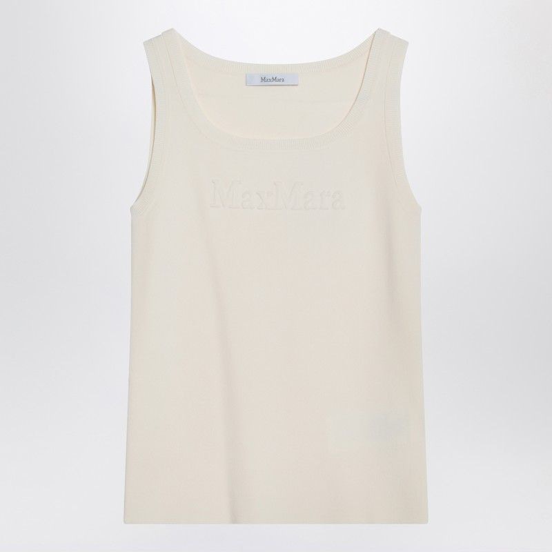 Max Mara  Ivory Top In Crêpe Viscose