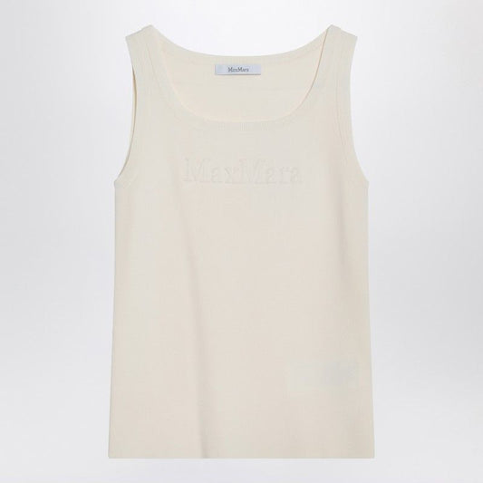 Max Mara  Ivory Top In Crêpe Viscose