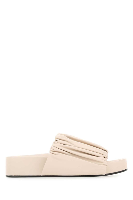 Jil Sander Sand Leather Slippers