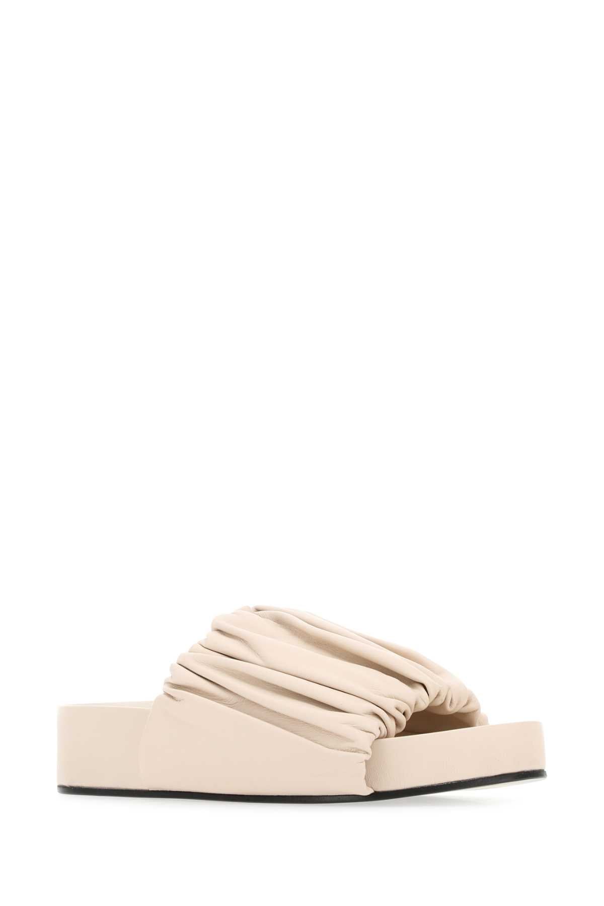 Jil Sander Sand Leather Slippers