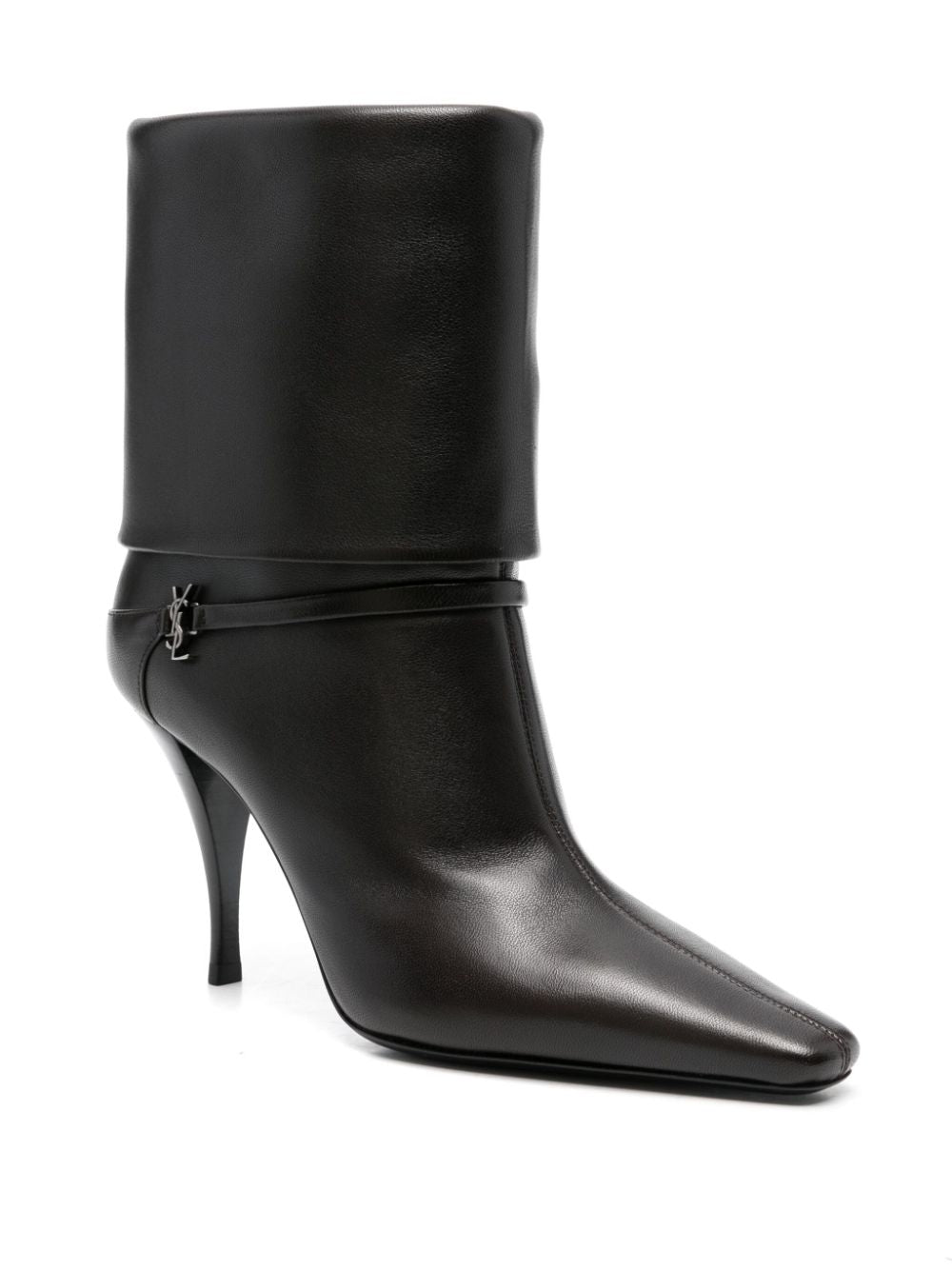 Saint Laurent Harris Eagle Brown Leather Boots