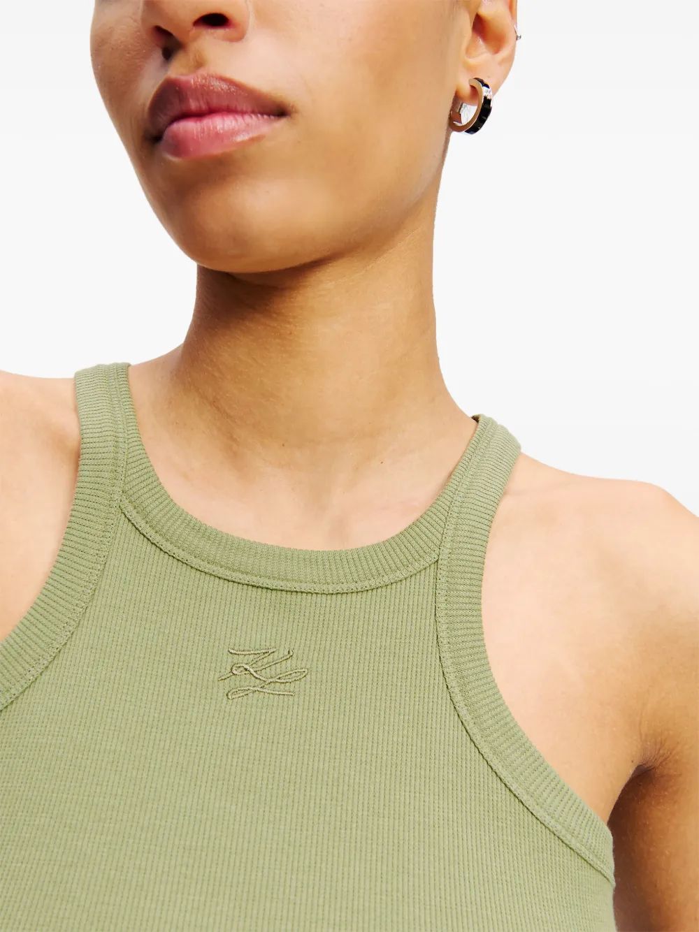 Karl Lagerfeld Top Autograph Military Green Green Logo