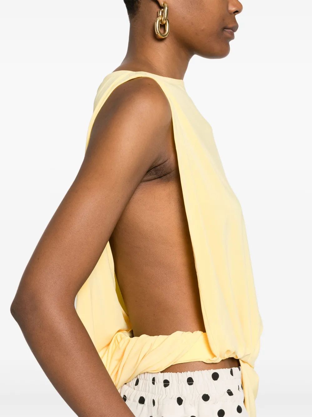 Jacquemus Asymmetric Yellow Peplo Top