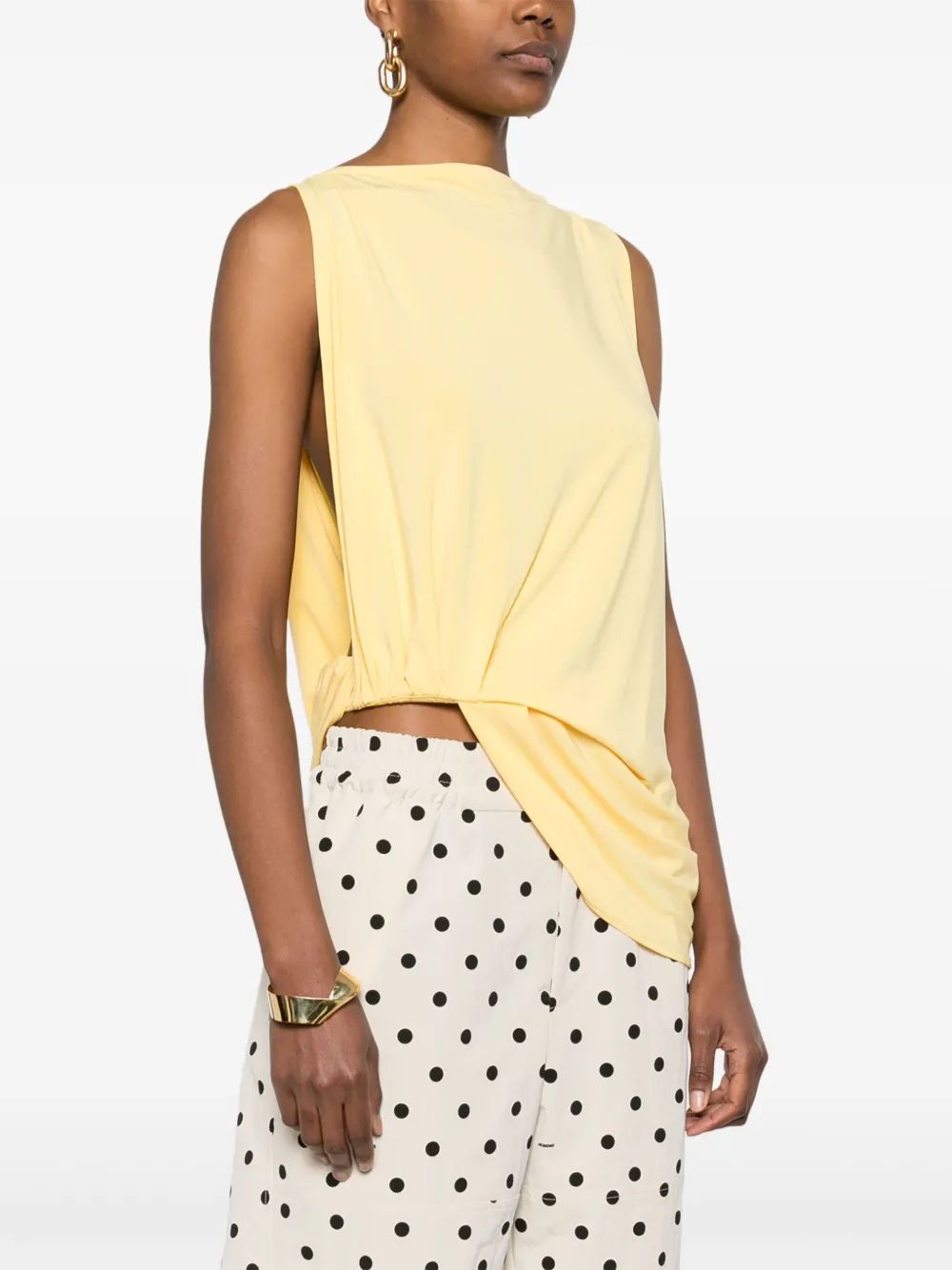 Jacquemus Asymmetric Yellow Peplo Top