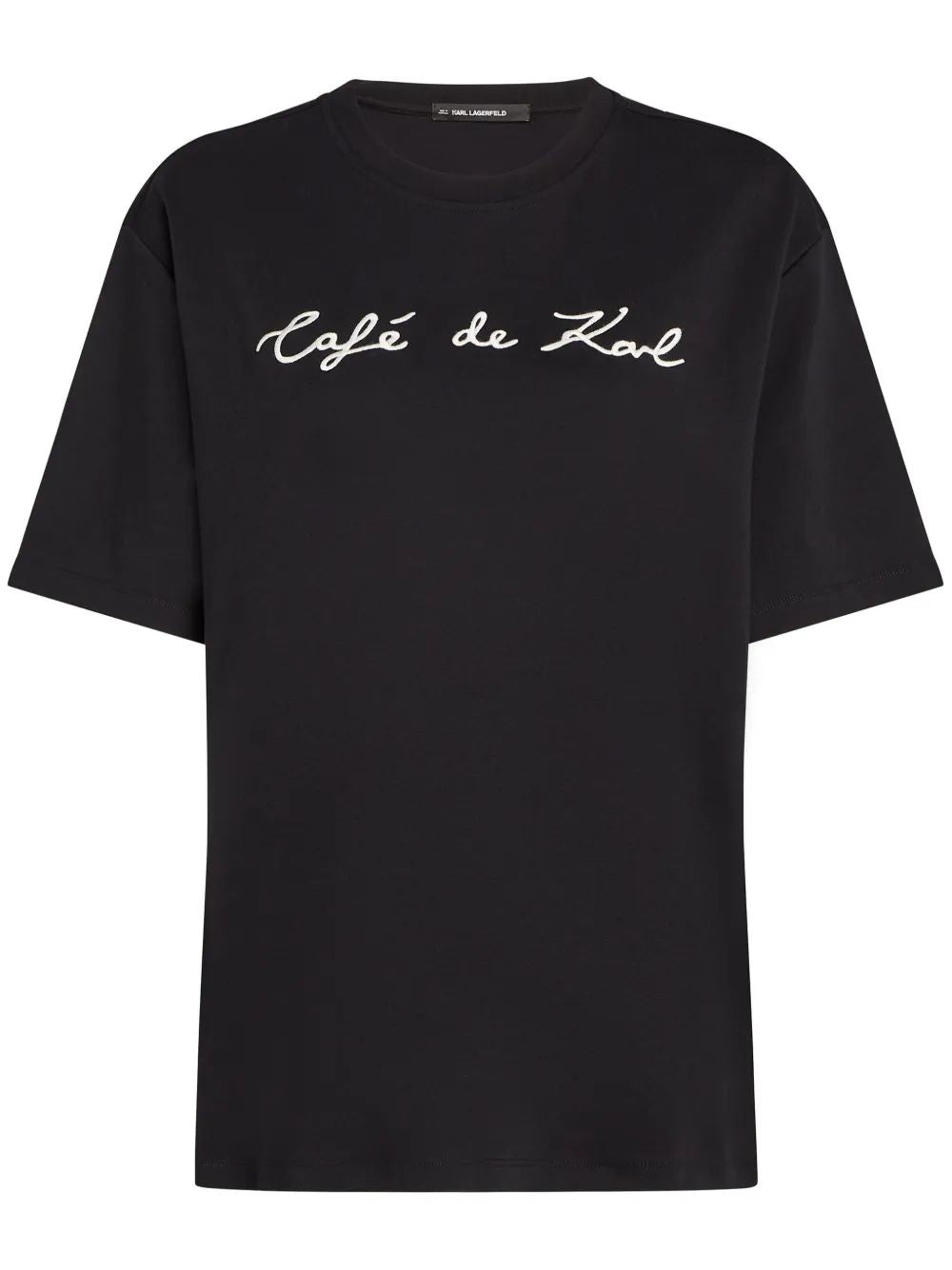 Karl Lagerfeld Mc Over Black T-Shirt White Logo Inver