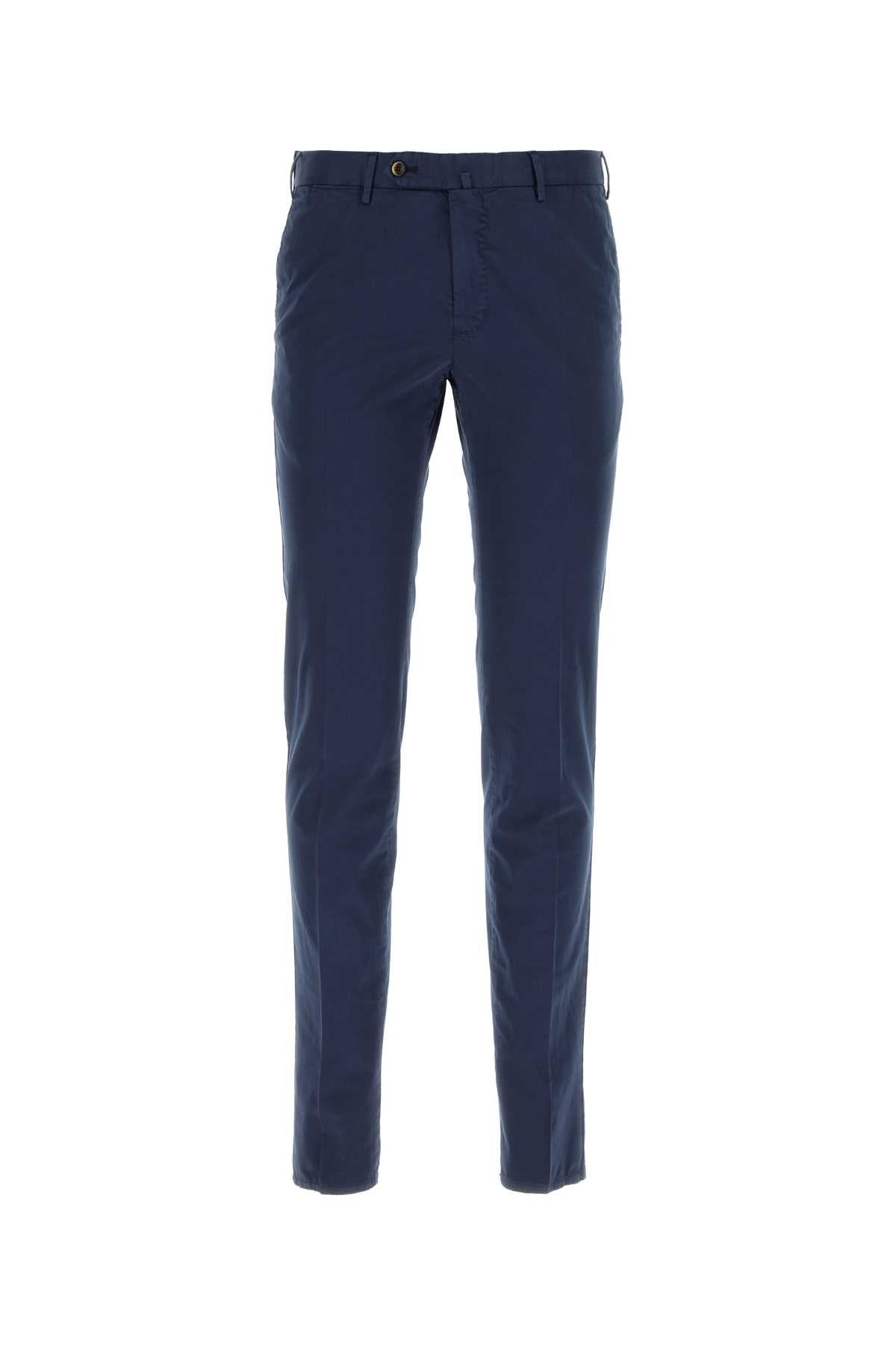 Pt Torino Blue Stretch Cotton Blend Silkochino Pant