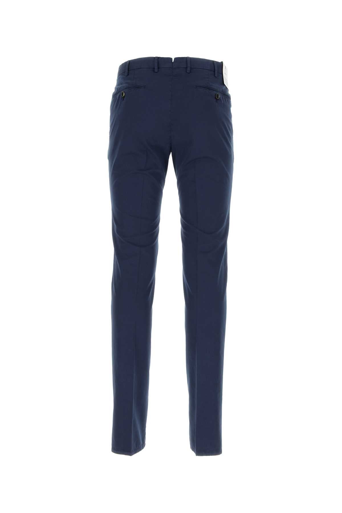 Pt Torino Blue Stretch Cotton Blend Silkochino Pant