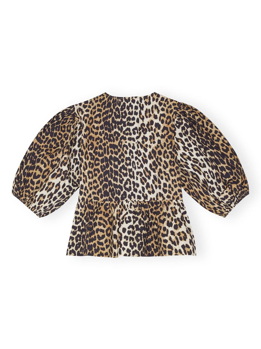 Ganni Leopard Print Mc Top With Knots