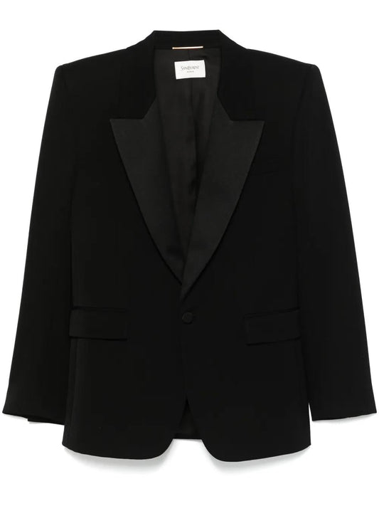 Saint Laurent Black Wool Clothing Jackets