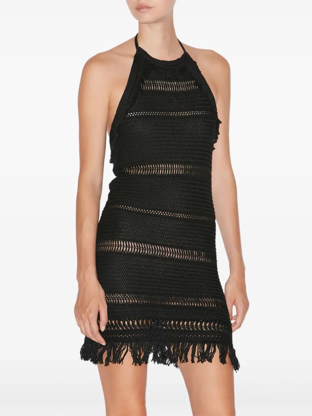 Isabel Marant Etoile Aralia Black Dress With Crochet Knot And Neck