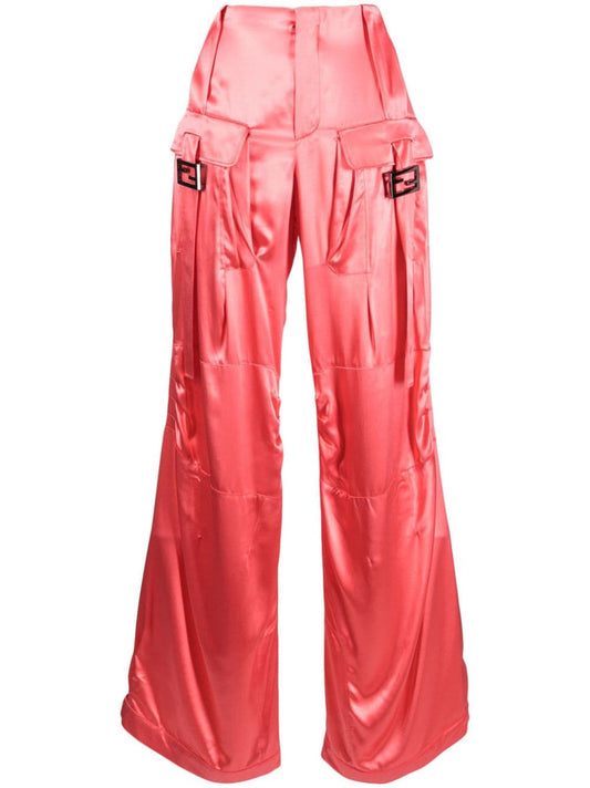 Fendi Viscose Pink Trousers