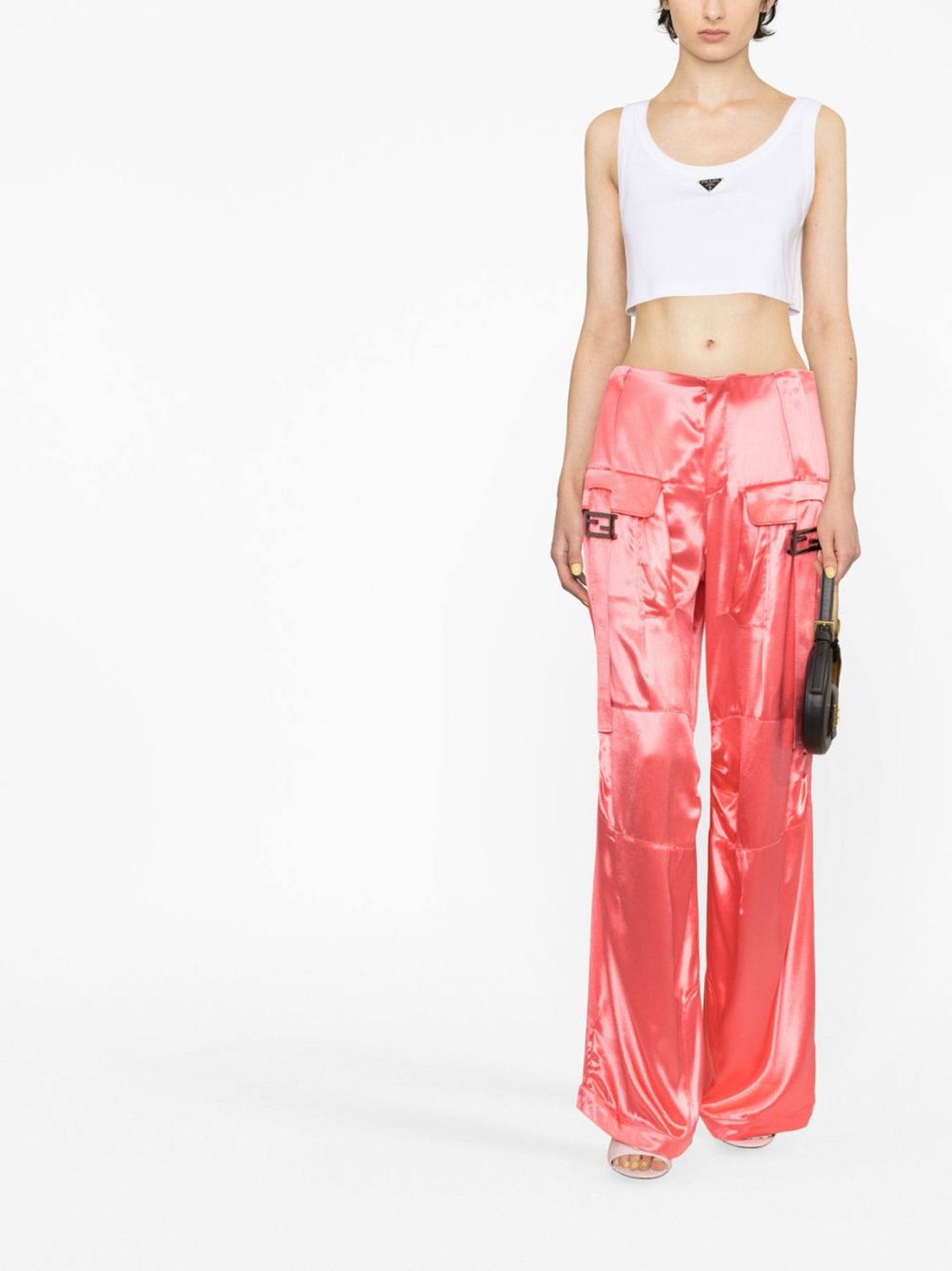 Fendi Viscose Pink Trousers