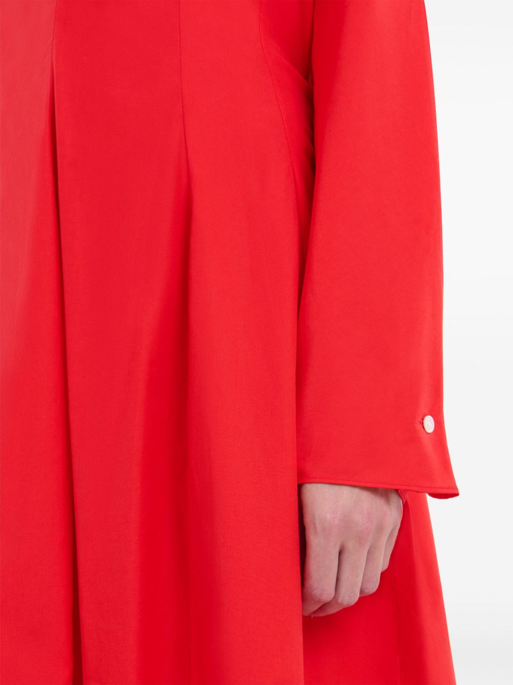 Marni Ml Red Long Dress V Neck Belt