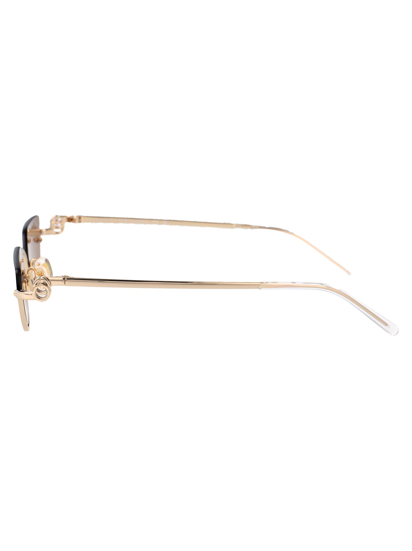 Gucci Gold Gold Brown Metal Sunglasses