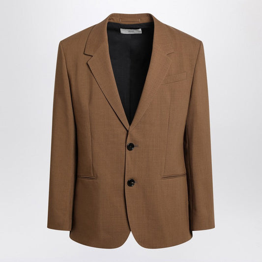 Ami Paris Hazelnut Single-Breasted Wool Jacket