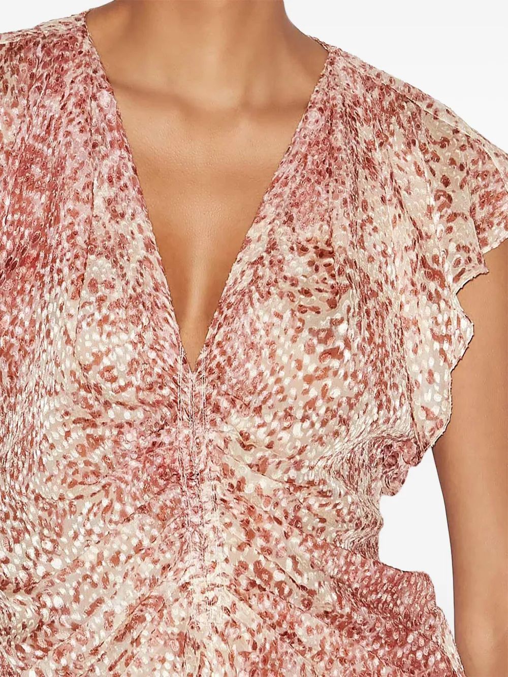 Isabel Marant Sm Top Lonea Beige Ocher Print