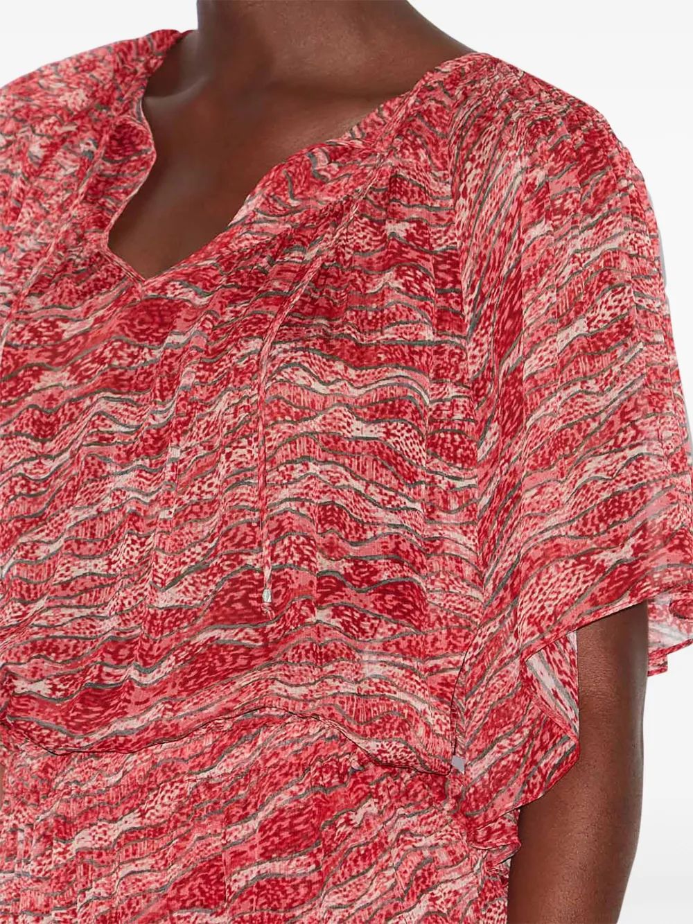 Isabel Marant Etoile Mc Neslya Fuchsia Print Top