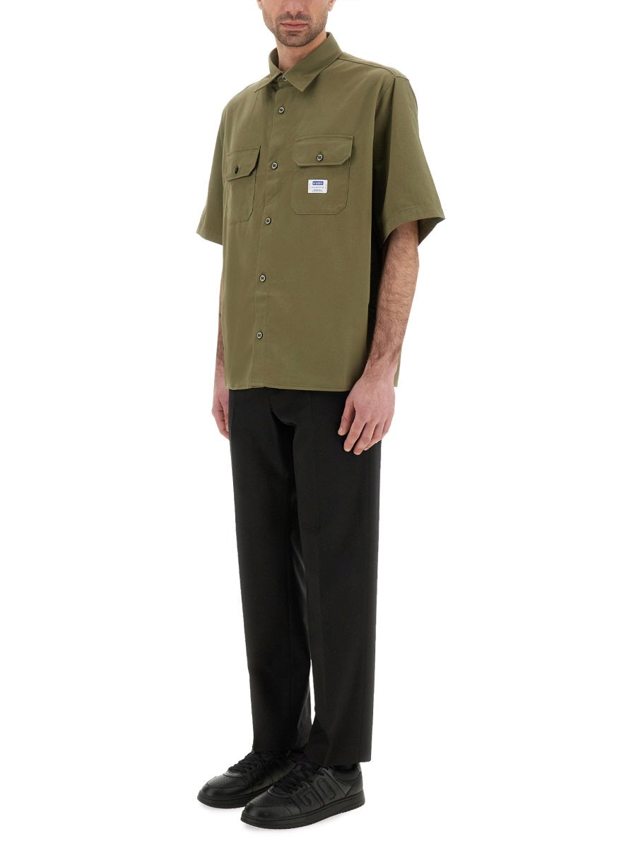 Boss Loose Fit Shirt In Cotton Twill 