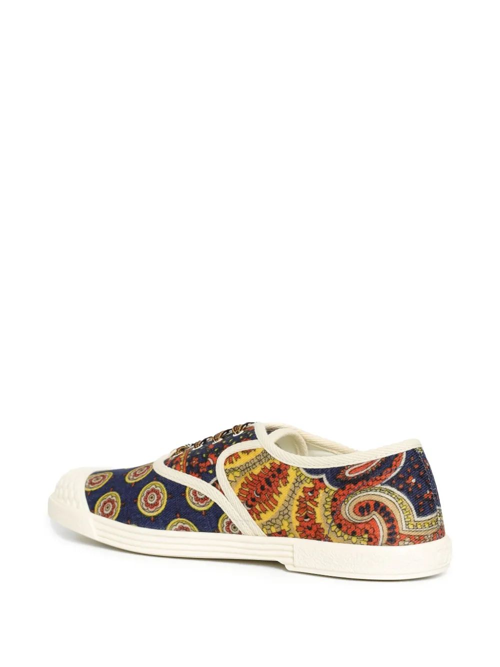 Valentino Garavani Blue White Sneaker With Amoeba Print