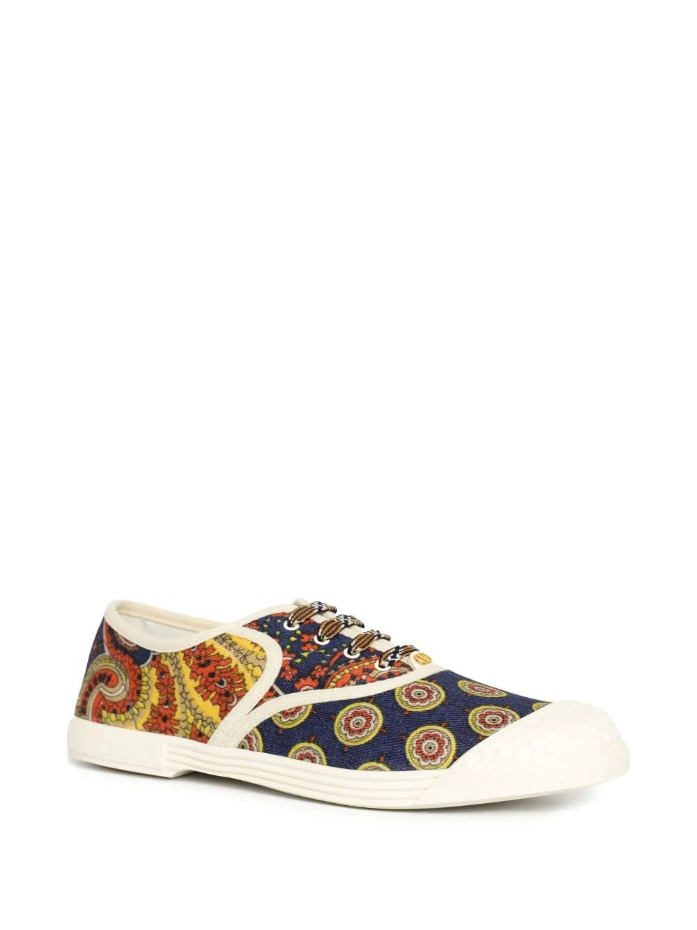 Valentino Garavani Blue White Sneaker With Amoeba Print