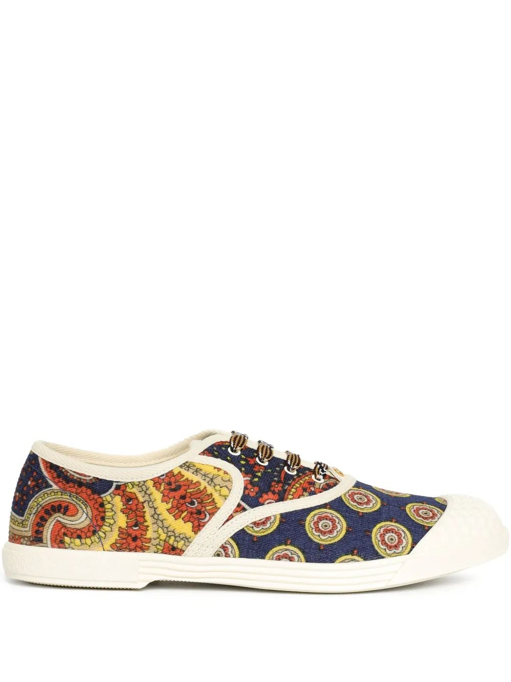 Valentino Garavani Blue White Sneaker With Amoeba Print