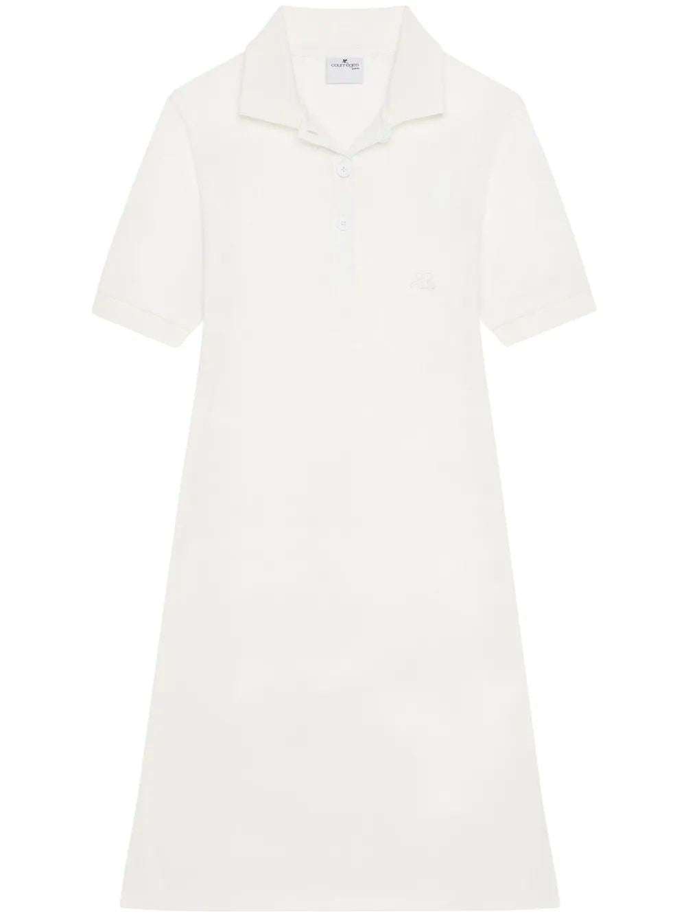 Courregès Natural Pique Dress With Polo Collar