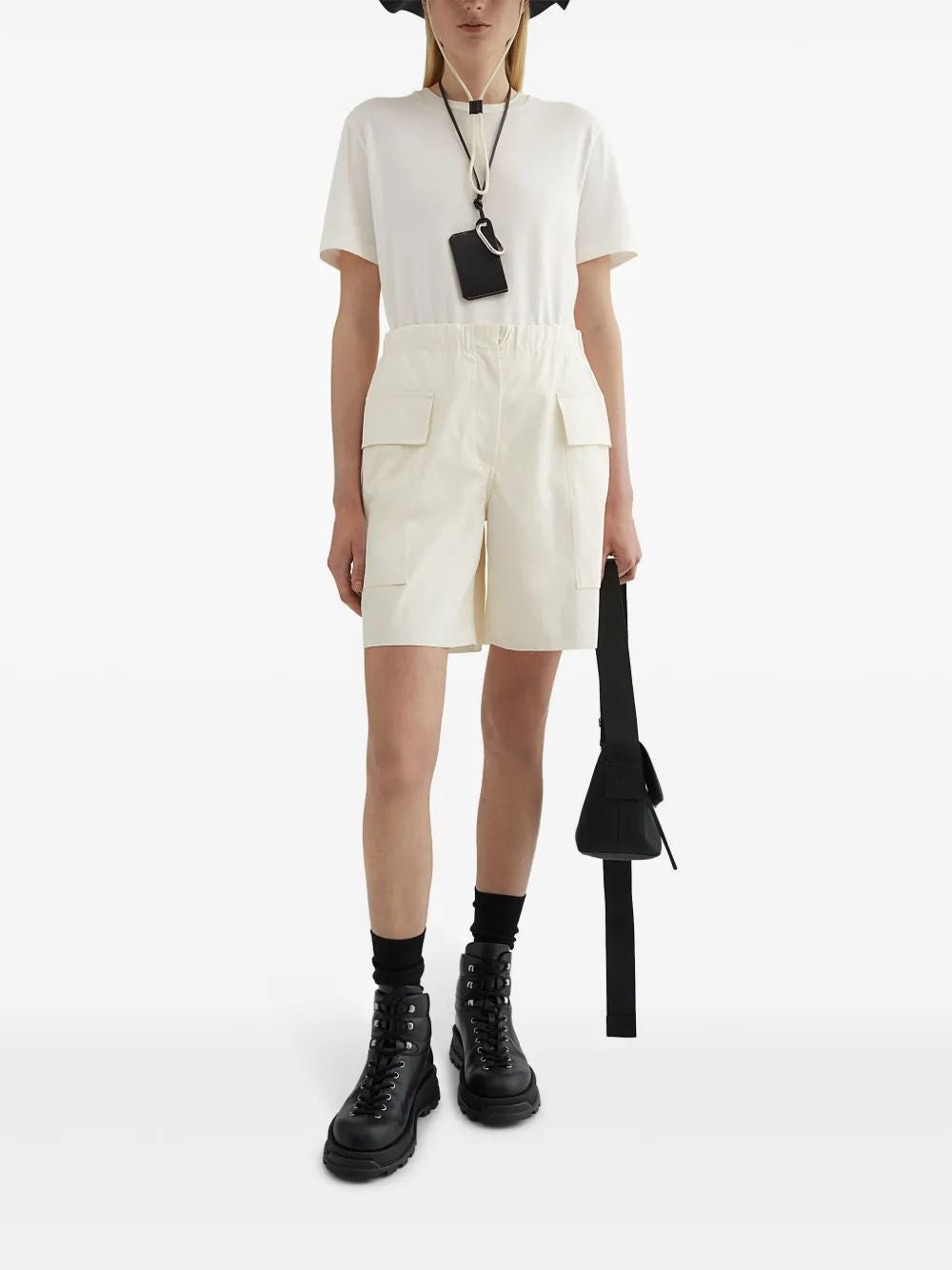 Jil Sander Mc White T-Shirt Camel Logo Label