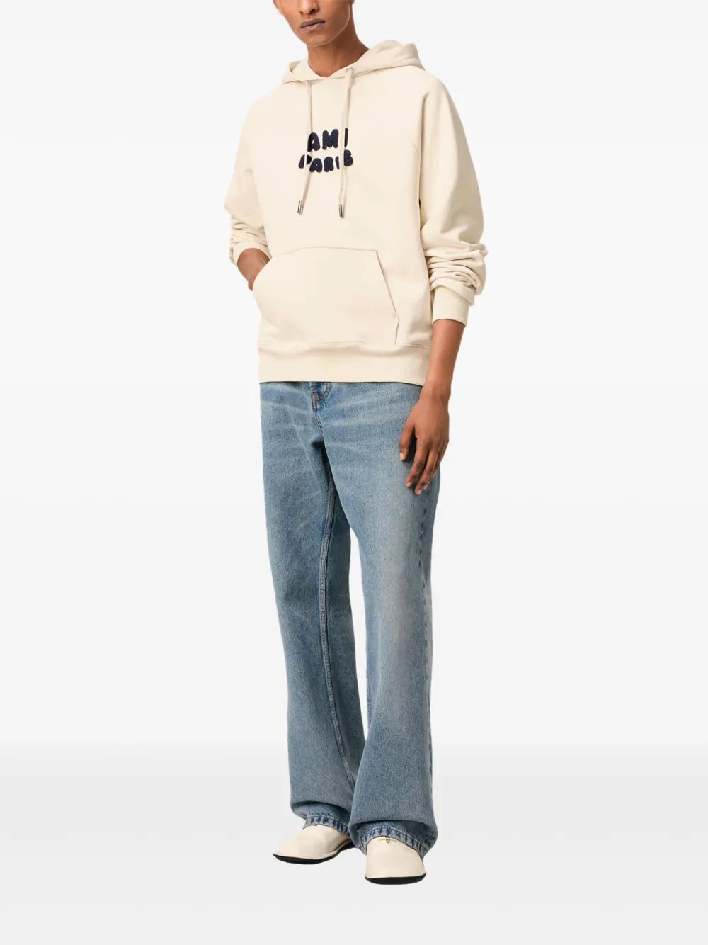 Ami Paris Cream Cotton Sweatshirt